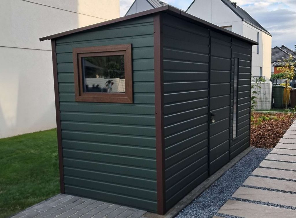 domek ogrodowy 4x1,5m ciemnozielony